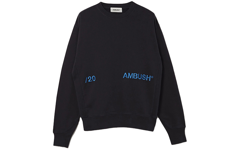 Ambush Logo Print Unisex Pullover Crewneck Sweatshirt Black 15380101