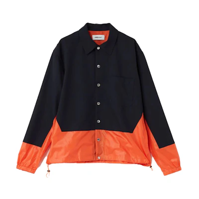 Ambush Men’s Patchwork Colorblock Coach Jacket Black Orange 15380225