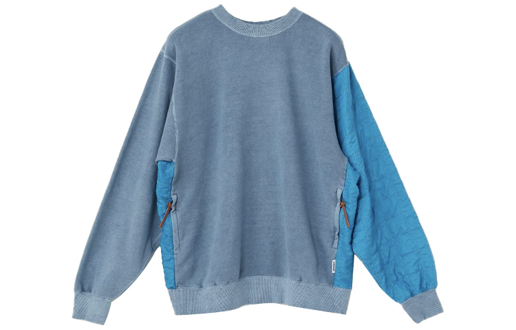 Ambush Mixed Material Crewneck Sweatshirt Unisex Blue 15380097