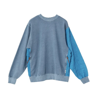 Ambush Mixed Material Crewneck Sweatshirt Unisex Blue 15380097