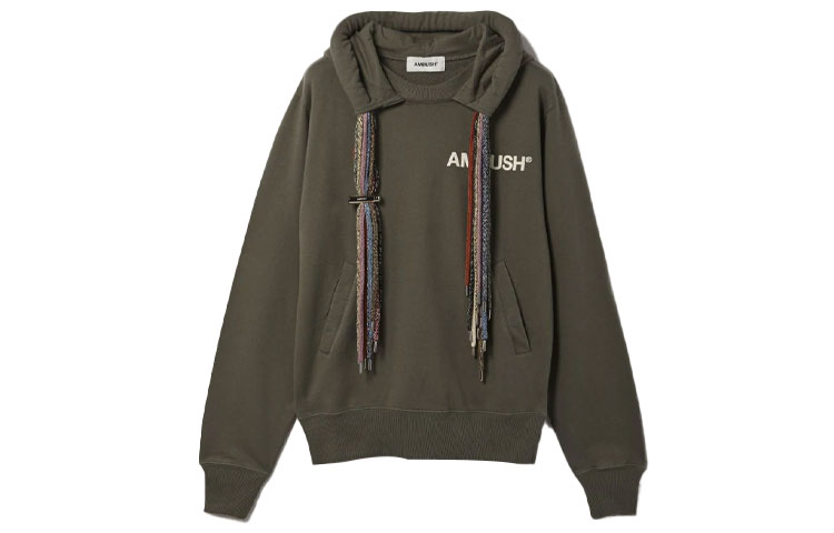 Ambush Multi-String Drawstring Hoodie Unisex Green 15380107