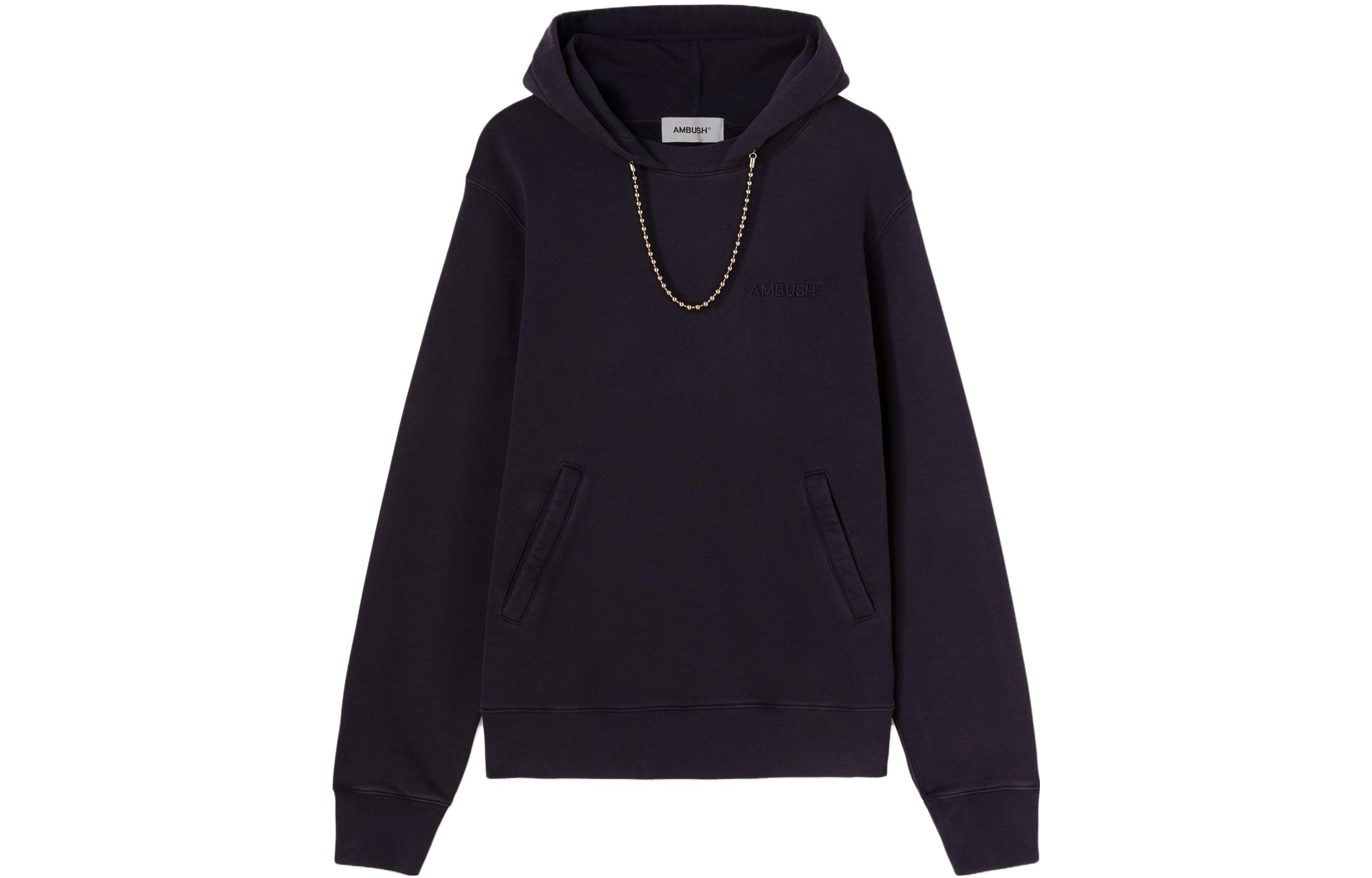Ambush Navy Blue Unisex Solid Color Hoodie BMBB027F23FLE0014646