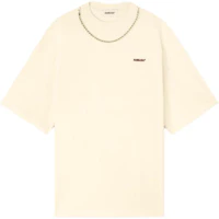 Ambush Oversized Logo Tee with Ball Chain Accent - Tofu White. BMAA001F24JER0013110 Ambush Oversized Logo Tee with Ball Chain Accent - Tofu White. BMAA001F24JER0013110