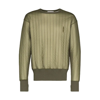 Ambush Oversized Shoulder Pad Pullover Sweatshirt Green Men’s BMBA001F20FAB0015300