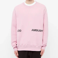 Shop AMBUSH 粉色腰部標誌圓領長袖上衣 12112067