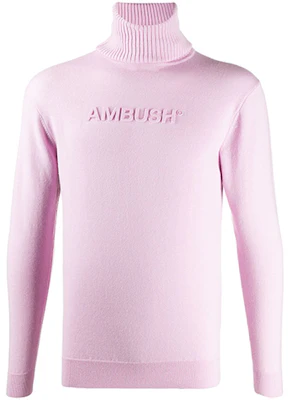 Ambush Pink Logo High-Neck Wool Sweater Unisex Pullover. 12112026PINK Buy Ambush Pink Logo High-Neck Wool Sweater Unisex Pullover. 12112026PINK