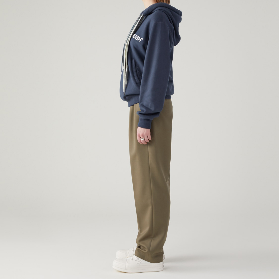 Purchase AMBUSH Hoodie Unisex Navy dengan Tali Ponytail dan Drawstring 12111845