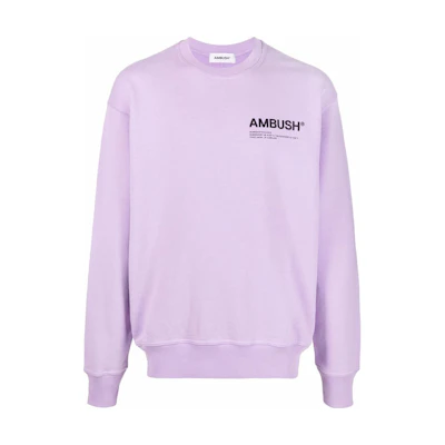 Ambush Purple Letter Print Crewneck Long Sleeve Sweatshirt Men BMBA021S22FLE0013610