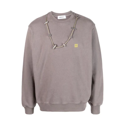 Ambush Solid Color Crewneck Pullover Sweatshirt - Gray BMBA028S23FLE0010618