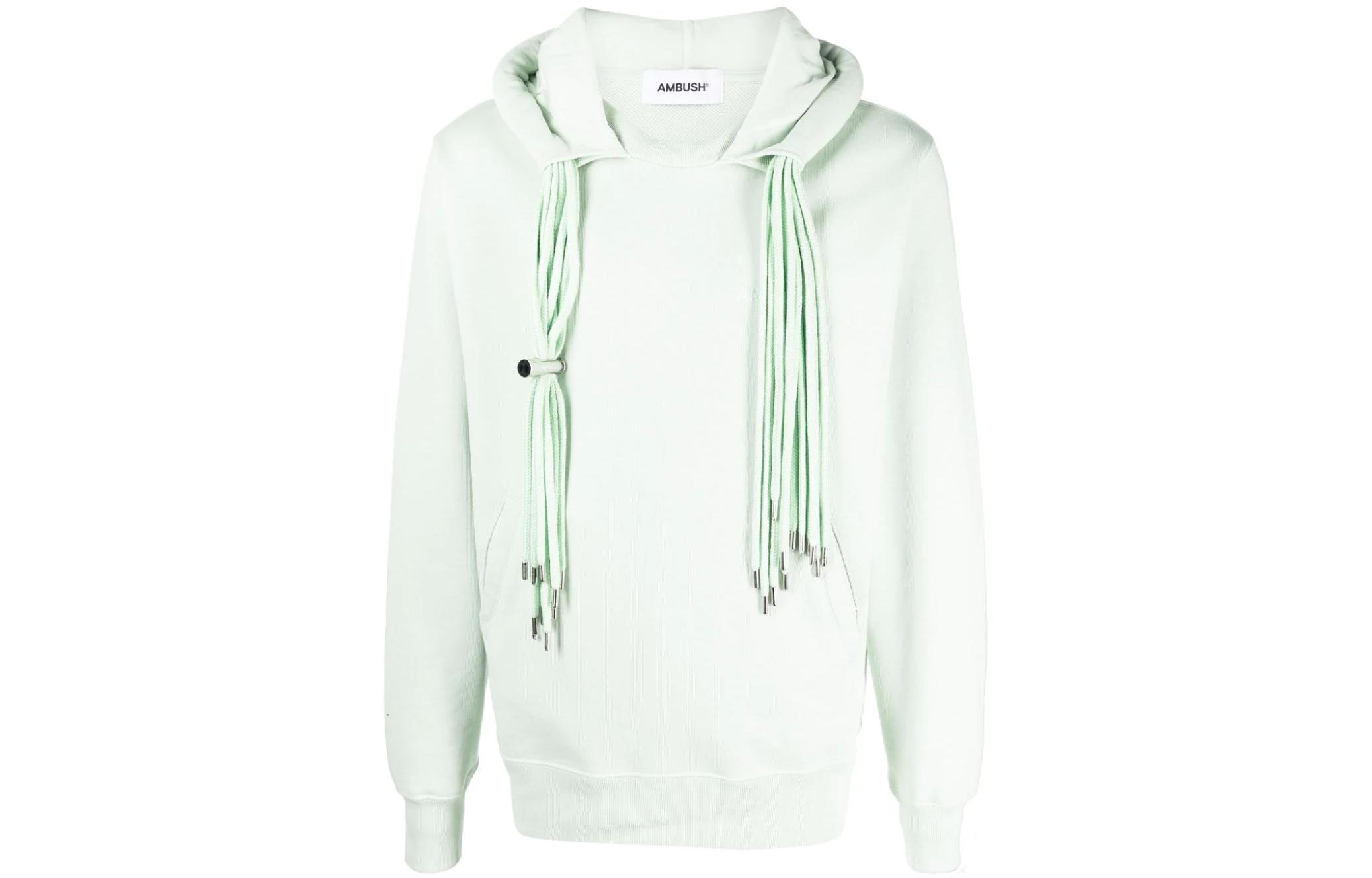 Ambush Solid Color Green Long-Sleeve Sweatshirt for Men BMBB003S22FLE0015050