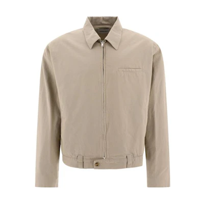 Ambush Solid Color Zipper Jacket Beige Long Sleeve Collared Outerwear BMEM006F23FAB0016200