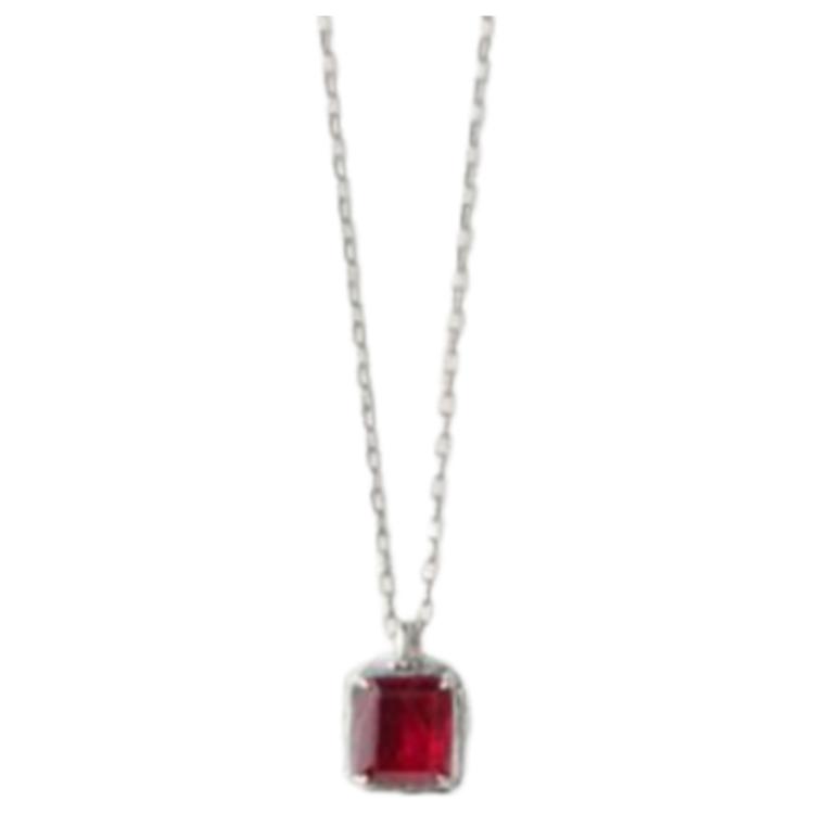 AMBUSH Square Pendant Necklace Unisex Couple Style - Red BMOB095F21BRA001-7825