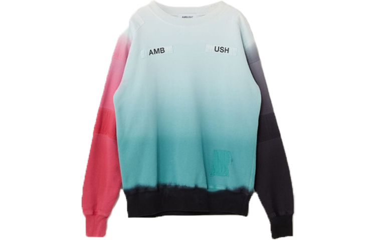 AMBUSH SS20 Patchwork Tie-Dye Logo Sweatshirt Unisex Crewneck 12112066