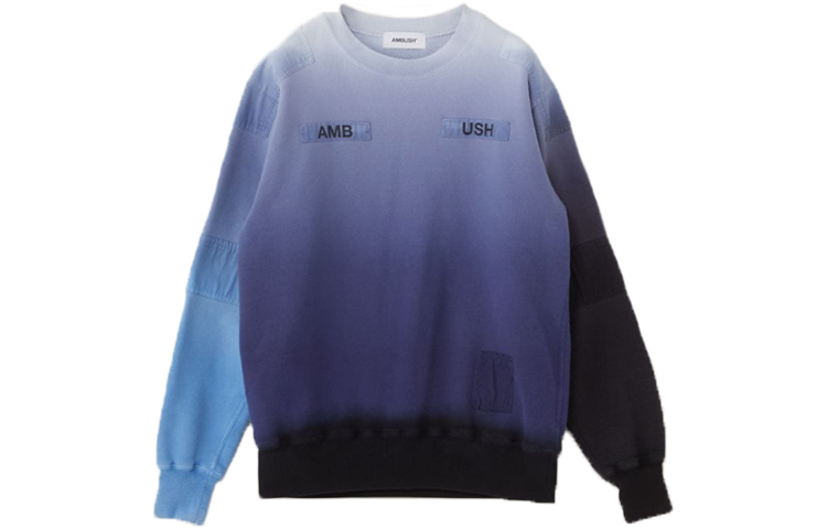 Shop AMBUSH SS20 拼接紮染Logo男女款圓領衛衣 12112066