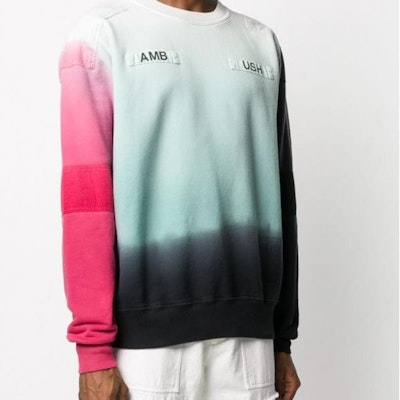 AMBUSH SS20 拼接紮染Logo男女款圓領衛衣 12112066 Cheap AMBUSH SS20 拼接紮染Logo男女款圓領衛衣 12112066