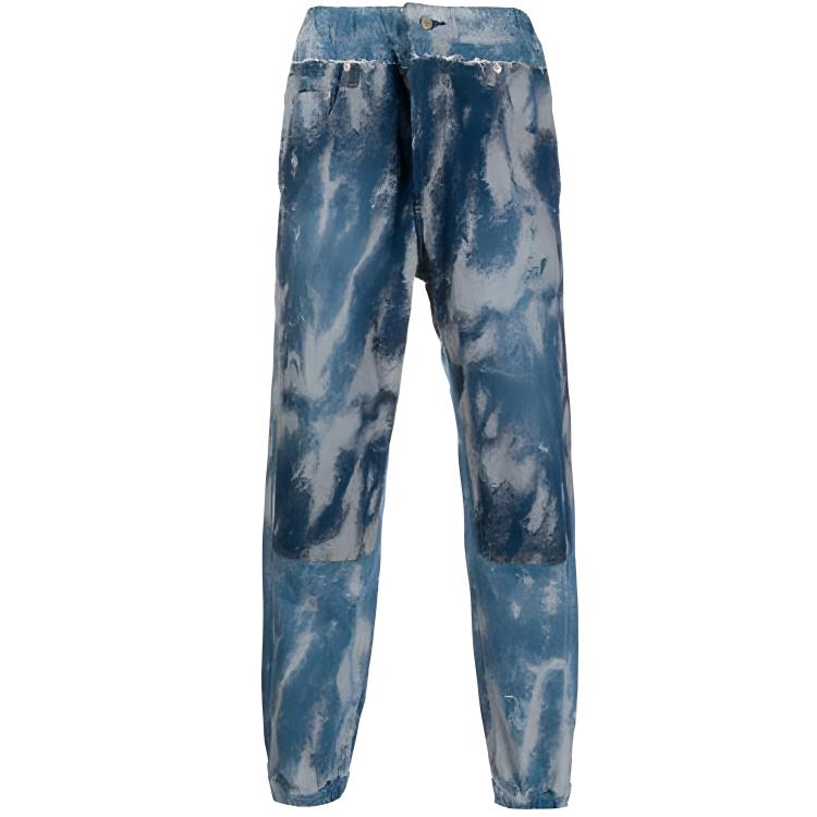 AMBUSH SS21 Acid-Wash Denim Joggers Unisex Multi-Color BMYA001F20DEN0024700