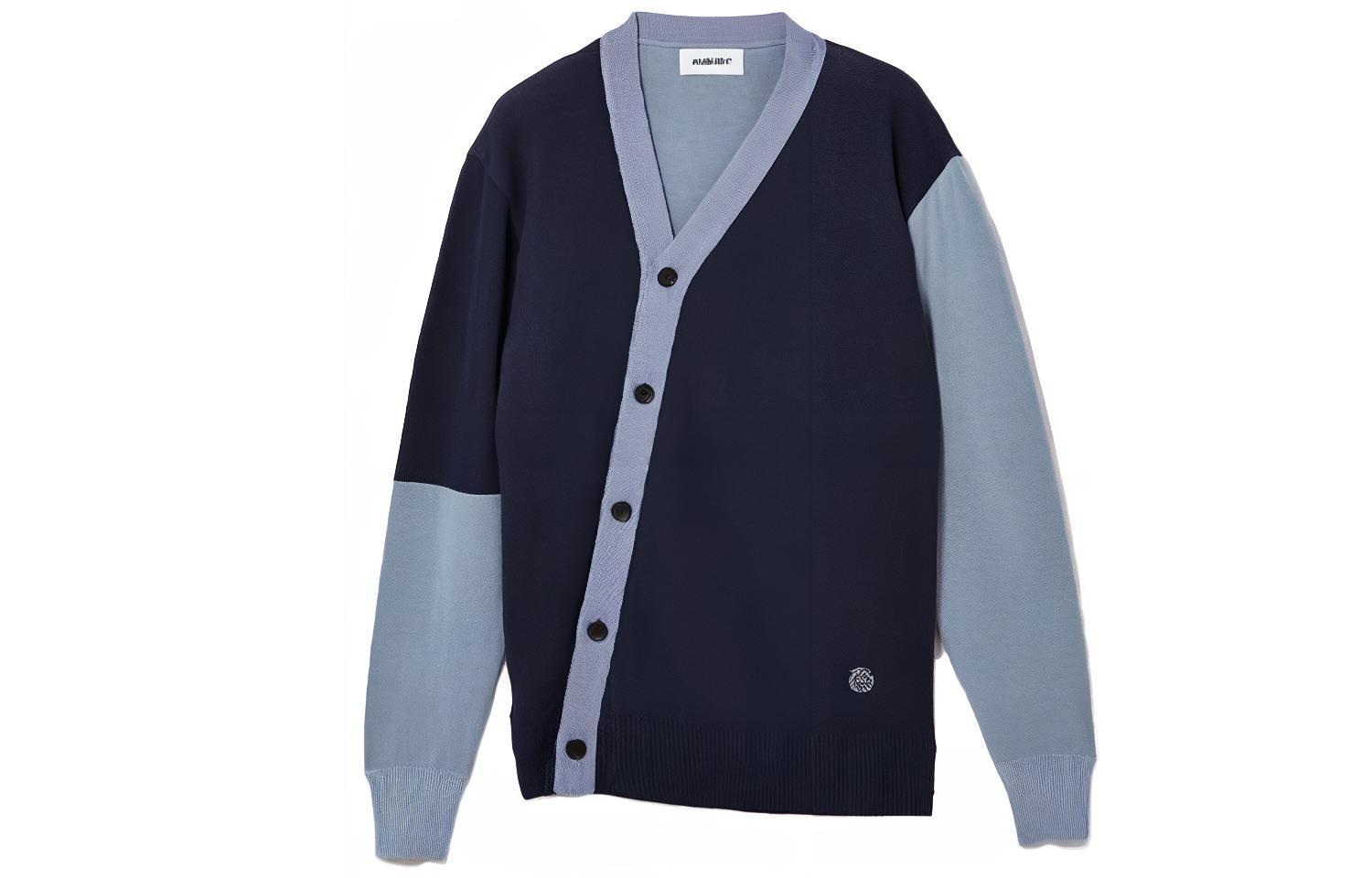 AMBUSH SS21 Asymmetrical Cardigan Sweater Men Blue BMHB003S21KNI0014640