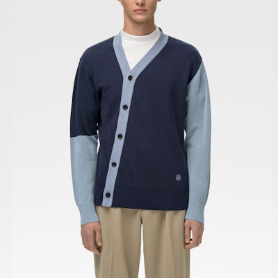 AMBUSH SS21 アシンメトリー カーディガン セーター メンズ ブルー BMHB003S21KNI0014640 Shop AMBUSH SS21 アシンメトリー カーディガン セーター メンズ ブルー BMHB003S21KNI0014640