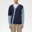 Shop AMBUSH SS21 アシンメトリー カーディガン セーター メンズ ブルー BMHB003S21KNI0014640