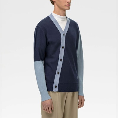 AMBUSH SS21 アシンメトリー カーディガン セーター メンズ ブルー BMHB003S21KNI0014640 Sizing AMBUSH SS21 アシンメトリー カーディガン セーター メンズ ブルー BMHB003S21KNI0014640