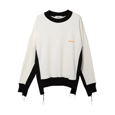 Ambush SS21 Black and White Panel Crewneck Sweatshirt White () BMBA002S21FLE0010366