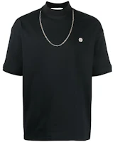Order AMBUSH SS21 Kaos Hitam Logo Bordir Detail Rantai. BMAA010S21JER0011001