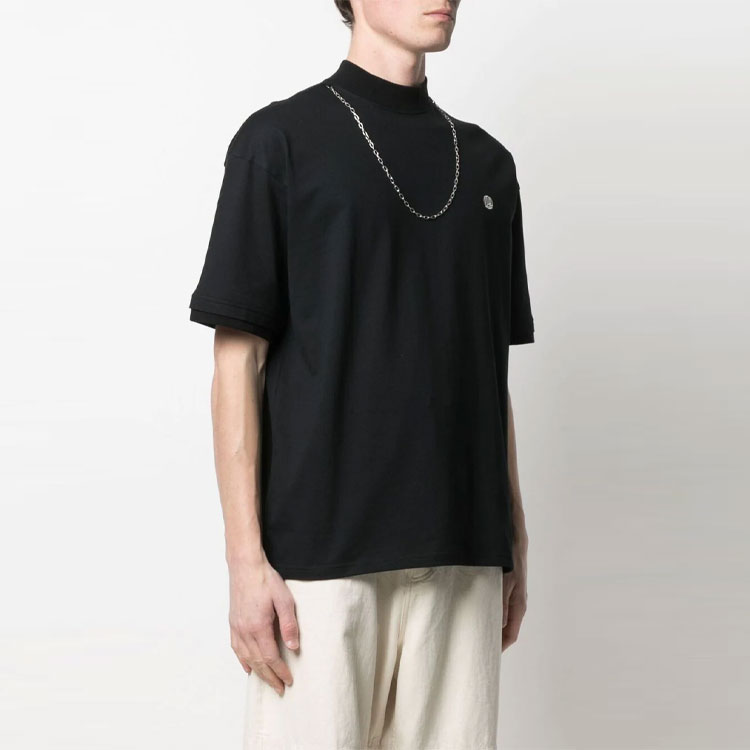 Purchase AMBUSH SS21 黑色刺绣logo链条细节T恤。 BMAA010S21JER0011001