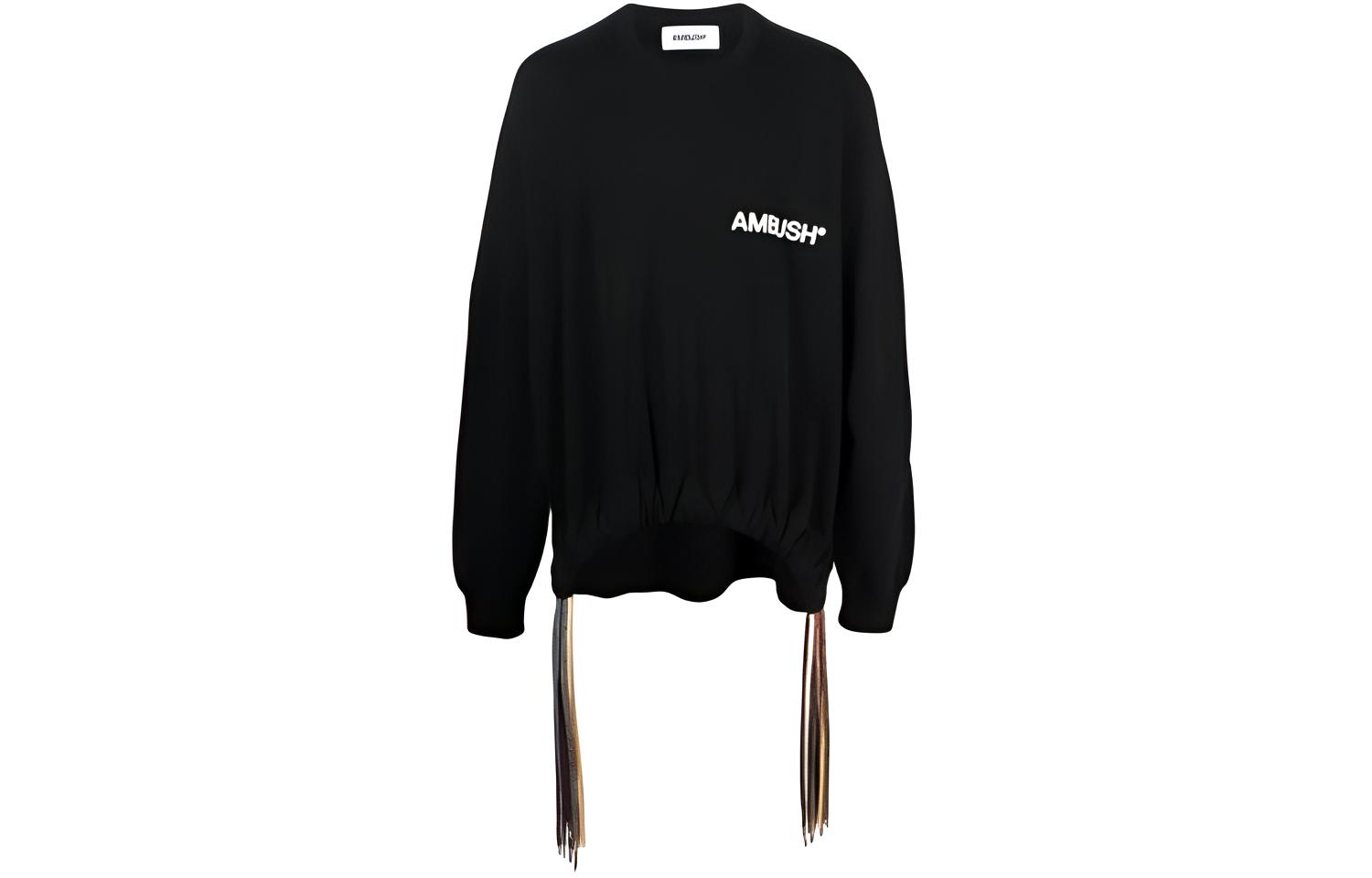 Ambush SS21 Black Multi-Cord Knot Crewneck Sweatshirt BMBA007S21FLE0011004