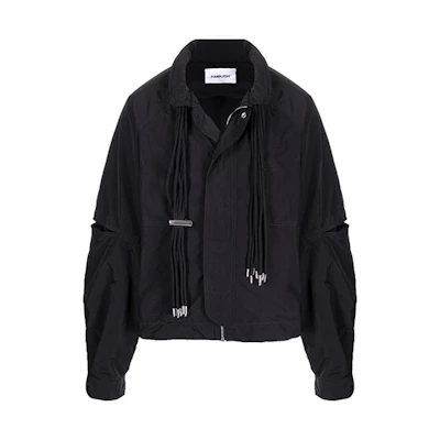 Ambush SS21 Black Nylon Drawstring Regular Collar Jacket BMEA008S21FAB0011010