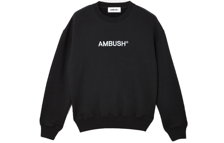 AMBUSH SS21 Black Oversized Letter Graphic Crewneck Sweatshirt BWBA005S21FLE0011040