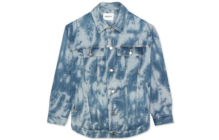 Ambush SS21 Bleached Denim Jacket Unisex Blue BMYE001F20DEN0014700