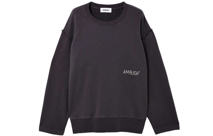 Ambush SS21 Distressed Crewneck Sweatshirt Black BMBA006S21FLE0010904