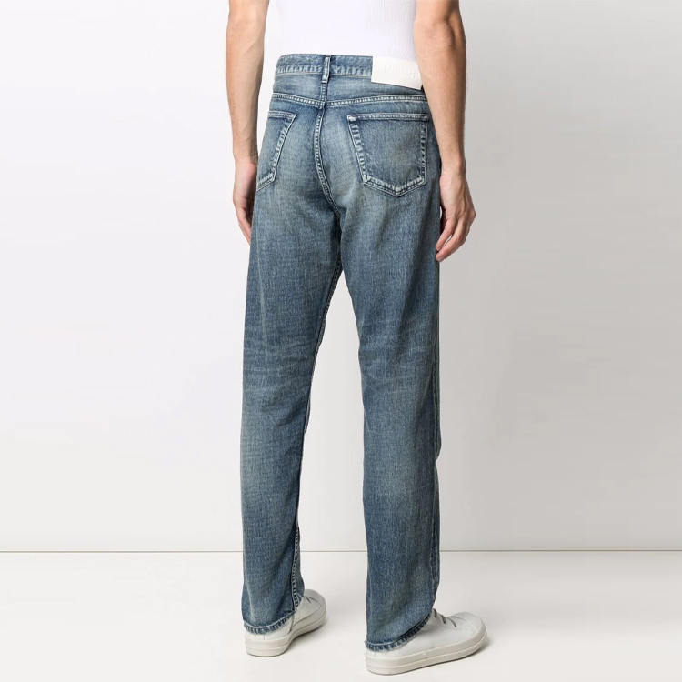 Shop AMBUSH SS21 Vaqueros Rectos Desgastados Azul. BMYA002S21DEN0014500