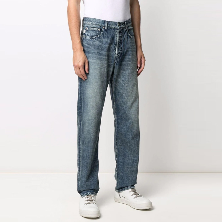 Purchase AMBUSH SS21 Vaqueros Rectos Desgastados Azul. BMYA002S21DEN0014500