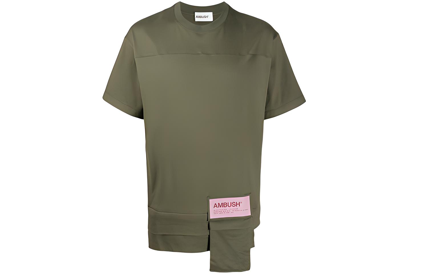 Ambush SS21 Green Logo Pocket Cotton T-Shirt BMAA004F20JER0015900