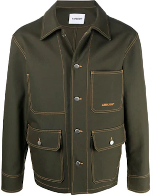 Ambush SS21 Green Logo Pocket Polo Collar Jacket for Men BMEA010S21FAB0015656 Buy Ambush SS21 Green Logo Pocket Polo Collar Jacket for Men BMEA010S21FAB0015656