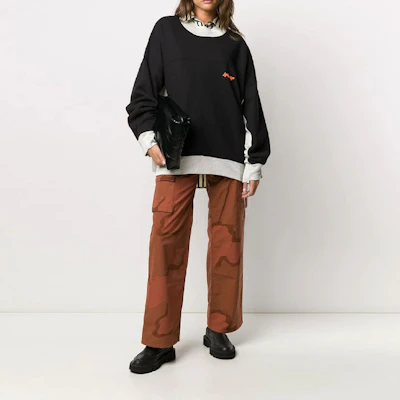 Ambush SS21 刺繡標誌毛邊黑色衛衣 - 時尚款式 BMBA002F20FLE001 Details for Ambush SS21 刺繡標誌毛邊黑色衛衣 - 時尚款式 BMBA002F20FLE001