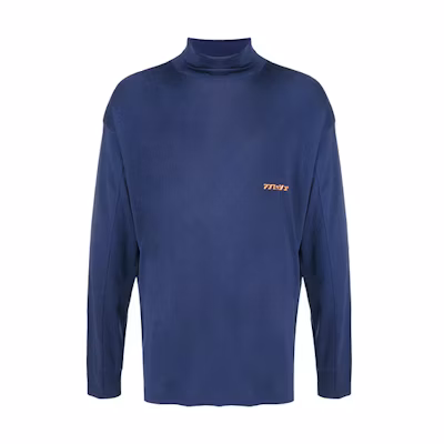 Ambush SS21 Logo High-Neck Pullover Sweatshirt Unisex Blue BMAB002F20FAB0014600