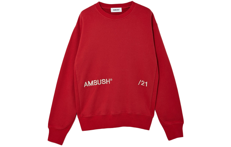 Ambush SS21 Logo Print Crewneck Sweatshirt Unisex Red BMBA005S21FLE0012503