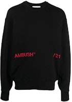 AMBUSH SS21 Logo Printed Black Unisex Long Sleeve Sweatshirt. BMBA005S21FLE0011025 AMBUSH SS21 Logo Printed Black Unisex Long Sleeve Sweatshirt. BMBA005S21FLE0011025