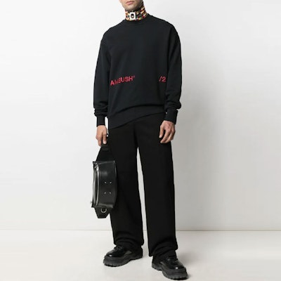 AMBUSH SS21 黑色長袖印花Logo男女款衛衣。 BMBA005S21FLE0011025 Lookbook AMBUSH SS21 黑色長袖印花Logo男女款衛衣。 BMBA005S21FLE0011025