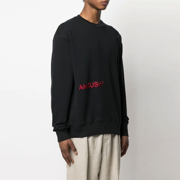 Details for AMBUSH SS21 黑色長袖印花Logo男女款衛衣。 BMBA005S21FLE0011025