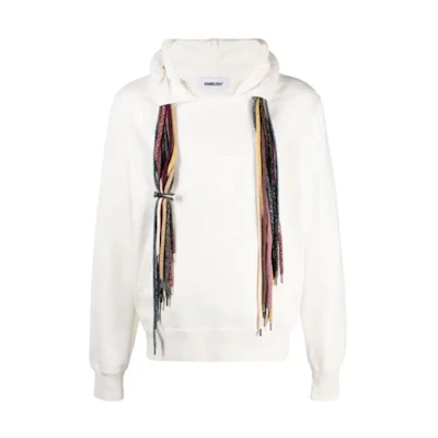 Ambush SS21 Multi-Strand Knotted Hoodie White BMBB003S21FLE0010304