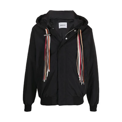 Ambush SS21 Nylon Rope Knot Hooded Jacket Black BMEB001S21FAB0011010
