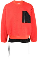 Ambush SS21 Orange Crewneck Pullover Sweatshirt with Pocket Zipper (Men) BMEA013F21FAB0012222 Ambush SS21 Orange Crewneck Pullover Sweatshirt with Pocket Zipper (Men) BMEA013F21FAB0012222
