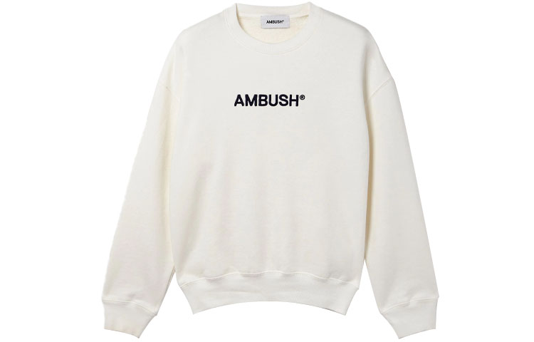 Ambush SS21 Oversized Letter Graphic Crewneck Sweatshirt White BWBA005S21FLE0010346