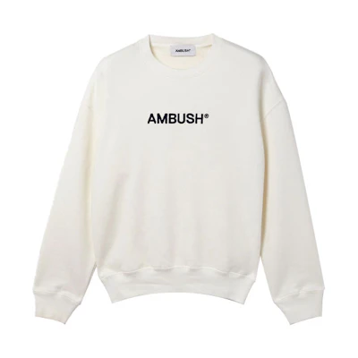 Ambush SS21 Oversized Letter Graphic Crewneck Sweatshirt White BWBA005S21FLE0010346