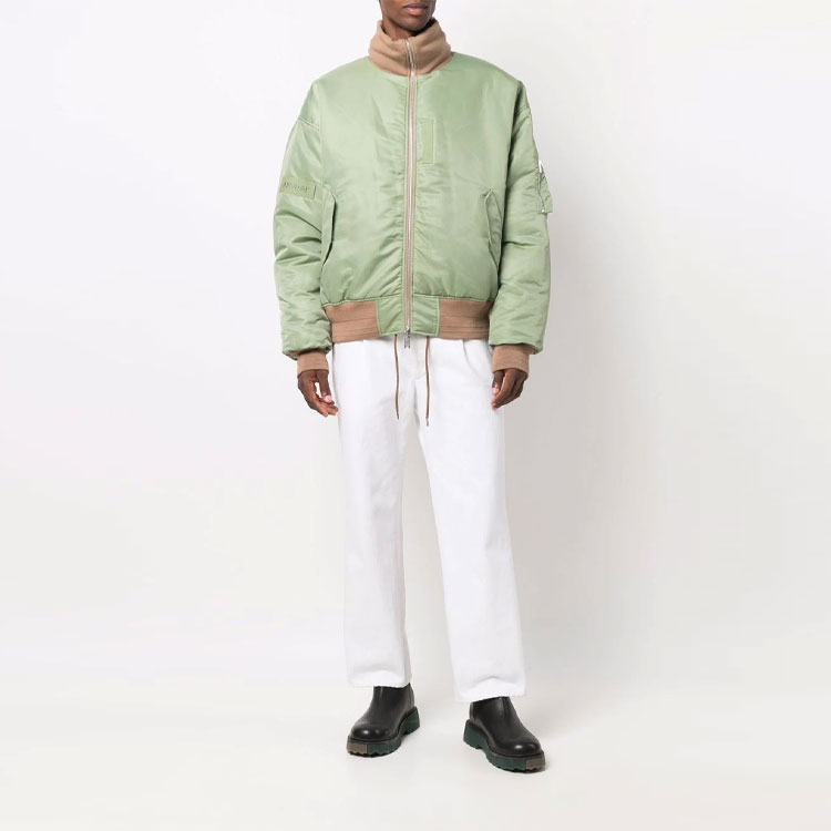 Sizing AMBUSH SS21 Reversible Color-Block Cotton Jacket Beige for Men. BMEA011F21FAB0016363