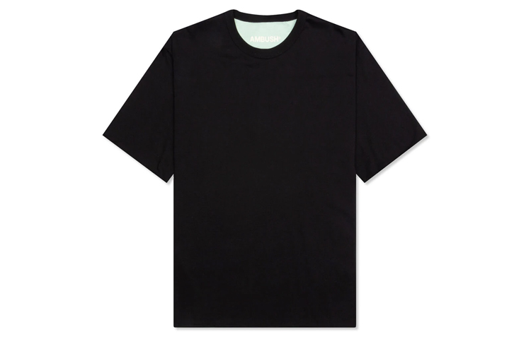 Ambush SS21 Reversible Plain Cotton T-Shirt Black Tee BMAA003F20JER0011051