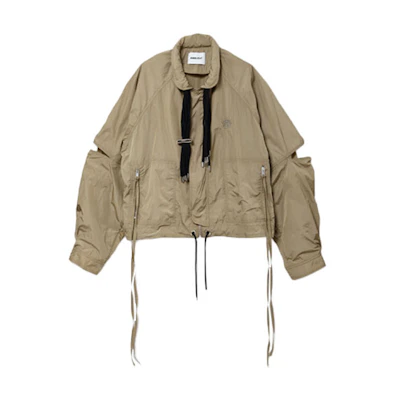 Ambush SS21 Solid Drawstring Nylon Jacket Khaki - BMEA008S21FAB0016161